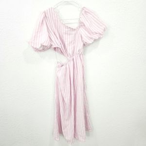 Reverse | NWT Side Cutout Striped Dress Pink White Small
